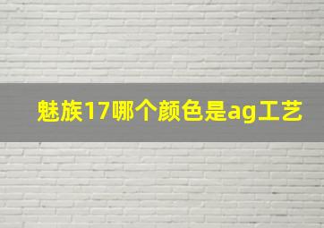 魅族17哪个颜色是ag工艺