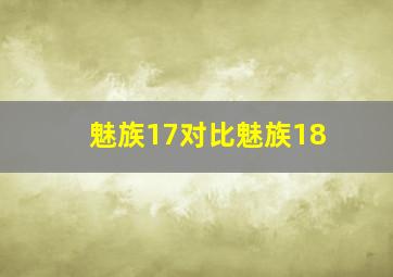 魅族17对比魅族18