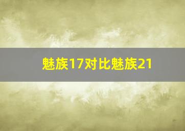 魅族17对比魅族21