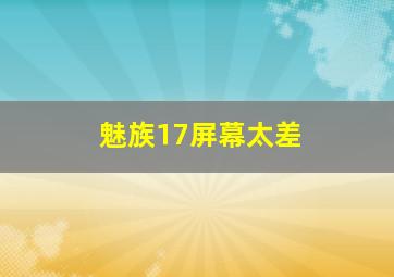 魅族17屏幕太差