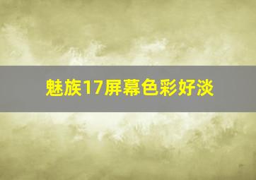 魅族17屏幕色彩好淡