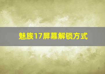 魅族17屏幕解锁方式