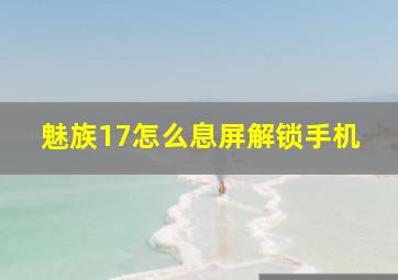 魅族17怎么息屏解锁手机