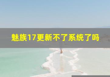 魅族17更新不了系统了吗