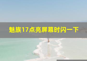 魅族17点亮屏幕时闪一下