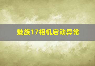 魅族17相机启动异常