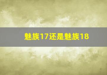 魅族17还是魅族18