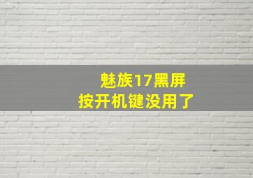 魅族17黑屏按开机键没用了