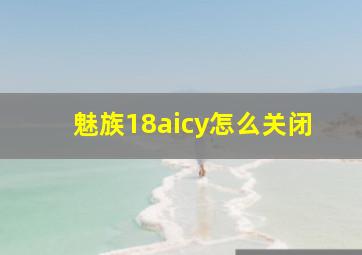 魅族18aicy怎么关闭