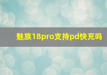 魅族18pro支持pd快充吗