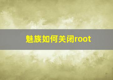 魅族如何关闭root