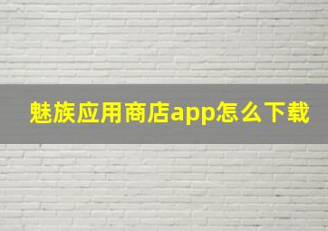 魅族应用商店app怎么下载