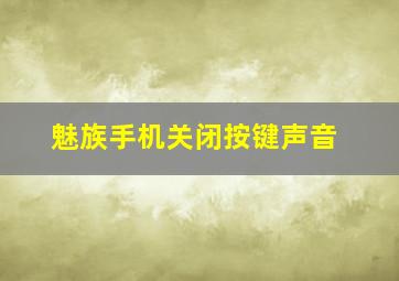 魅族手机关闭按键声音