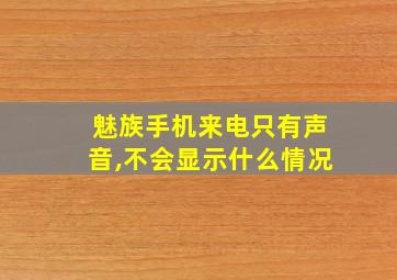 魅族手机来电只有声音,不会显示什么情况