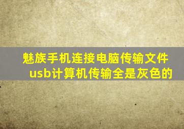 魅族手机连接电脑传输文件usb计算机传输全是灰色的