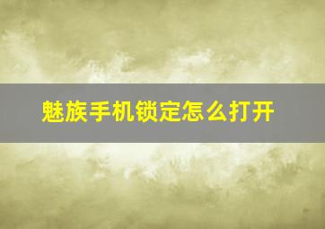 魅族手机锁定怎么打开