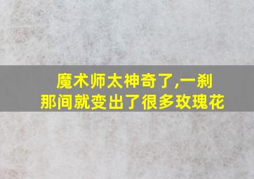 魔术师太神奇了,一刹那间就变出了很多玫瑰花