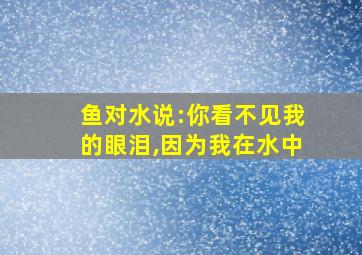 鱼对水说:你看不见我的眼泪,因为我在水中