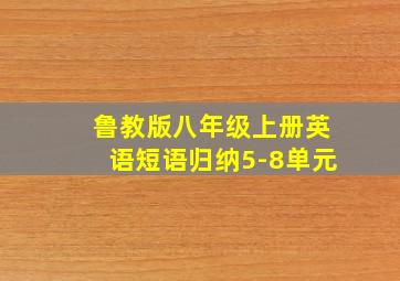 鲁教版八年级上册英语短语归纳5-8单元