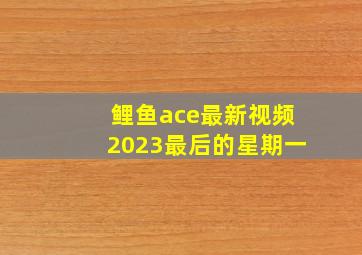 鲤鱼ace最新视频2023最后的星期一