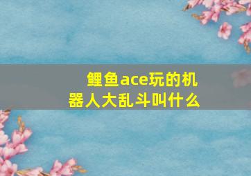 鲤鱼ace玩的机器人大乱斗叫什么