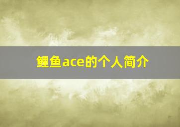 鲤鱼ace的个人简介