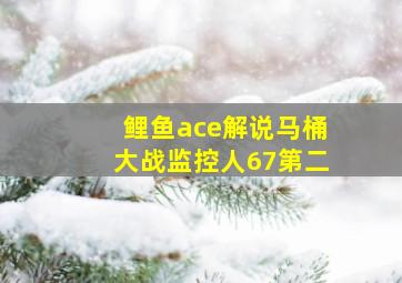 鲤鱼ace解说马桶大战监控人67第二