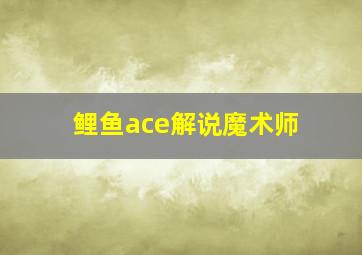 鲤鱼ace解说魔术师