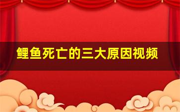 鲤鱼死亡的三大原因视频