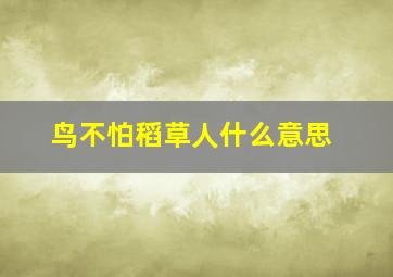 鸟不怕稻草人什么意思