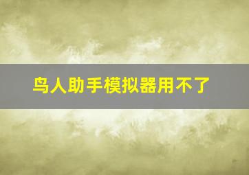 鸟人助手模拟器用不了