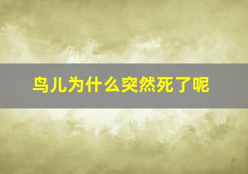 鸟儿为什么突然死了呢