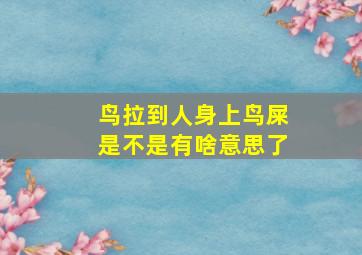 鸟拉到人身上鸟屎是不是有啥意思了