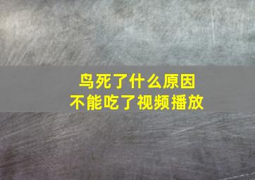 鸟死了什么原因不能吃了视频播放