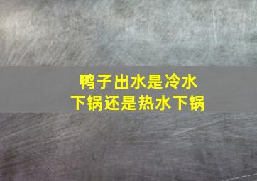 鸭子出水是冷水下锅还是热水下锅