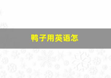 鸭子用英语怎