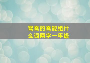 鸳鸯的鸯能组什么词两字一年级