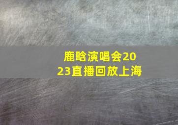 鹿晗演唱会2023直播回放上海