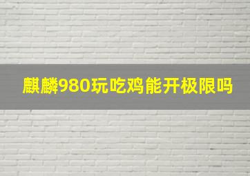 麒麟980玩吃鸡能开极限吗