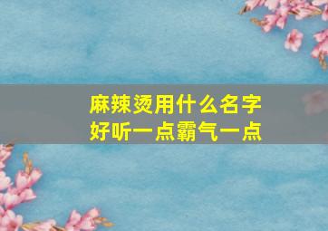 麻辣烫用什么名字好听一点霸气一点