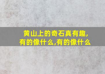 黄山上的奇石真有趣,有的像什么,有的像什么