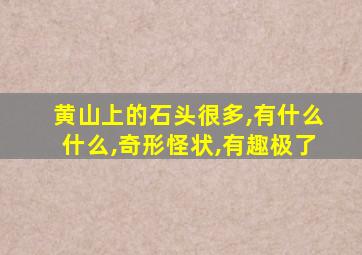 黄山上的石头很多,有什么什么,奇形怪状,有趣极了