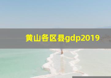 黄山各区县gdp2019