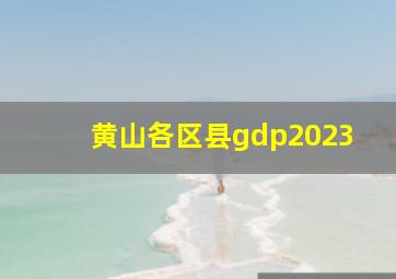 黄山各区县gdp2023