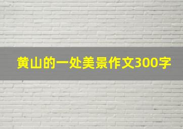 黄山的一处美景作文300字