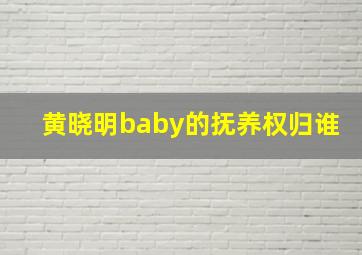 黄晓明baby的抚养权归谁