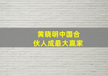 黄晓明中国合伙人成最大赢家