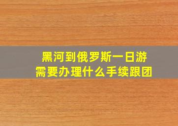 黑河到俄罗斯一日游需要办理什么手续跟团