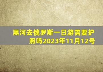 黑河去俄罗斯一日游需要护照吗2023年11月12号