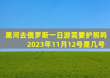 黑河去俄罗斯一日游需要护照吗2023年11月12号是几号